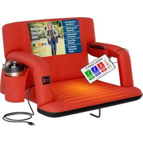 Alpcour Heated Reclining Stadium Seat For Bleachers With Back Support (Option: Red-25Wide)