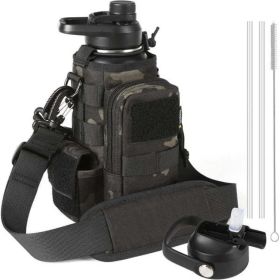 Tactical Water Bottle-32 Oz (Option: Dark Camo)