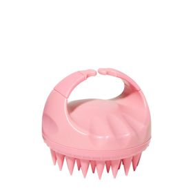 Factory Direct Sales Amazon Hot Sale Hand-held Silicone Shampoo Brush Massage Brush Shampoo Comb Bath Massage Tool (Option: Pink)