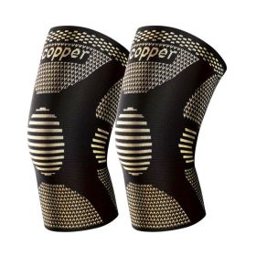 1 Pair Copper Knee Pads Ultimate Shock-Absorbing Gear For Men & Women Superior Knee Support For Sports Yoga Fitness Basketball (Option: XL)