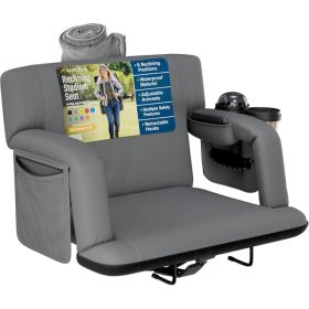 Alpcour Premium Reclining Stadium Seat For Bleachers With Back Support (Option: Grey-25Wide)