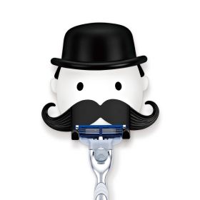 Punch-free Beard Shaver Holder Wall Hanging (Option: White)