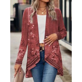 Shawl Small Suit Cardigan Outer Wear Ethnic Style (Option: Red-M)